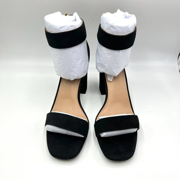 Aerosoles Womens‎ Size 10 Landon Black Suede Leather Block Heels Sandals Shoes - Picture 2 of 14